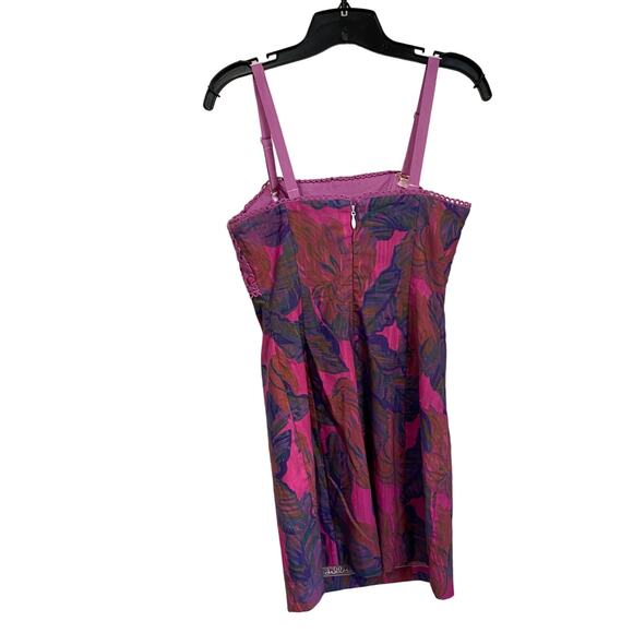 Lilly Pulitzer Brynn Strapless Pink Floral Crochet Mini Dress Size 0 - Picture 2 of 12